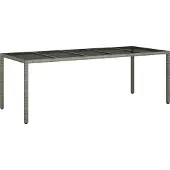 vidaXL Gartentisch Grau Poly-Rattan