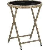 vidaXL Garten Bistro Set 3 stk. Beige Poly-Rattan
