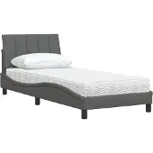 vidaXL Bett mit Matratze "Hanko" Dunkelgrau 80x200 cm Stoff