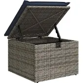 vidaXL 6-tlg. Garten-Sofagarnitur mit Kissen Grau Poly Rattan Akazie