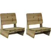 vidaXL Gartenstühle 2 Stk. 60x64x70,5 cm Kiefernholz Imprägniert