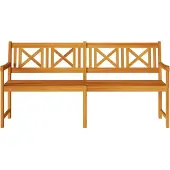 vidaXL Bank Outdoor Natur 180 x 56 x 90 cm Massivholz Akazie