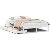 vidaXL Massivholzbett ohne Matratze Weiß 140x200 cm Kiefernholz