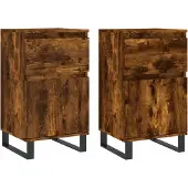 vidaXL Sideboards 2 Stk. Räuchereiche 40x35x70 cm Holzwerkstoff
