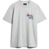 Superdry für Herren. M1011907A Neon Travel lockeres T-shirt grau (L), Lässig, Baumwolle, Kurzarm