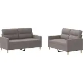 vidaXL 2-tlg. Sofagarnitur mit Kissen Taupe Stoff
