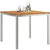 vidaXL Esstisch 90x90x75 cm Massives Akazienholz und Edelstahl