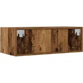 vidaXL TV-Schrank mit LED-Leuchten Altholz-Optik 75x35,5x25 cm