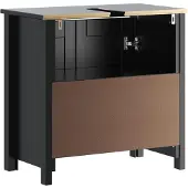 vidaXL Waschbeckenunterschrank BERG Schwarz 60x34x59 cm Kiefernholz