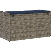 vidaXL Outdoor-Sitzbank mit Stauraum und Kissen Grau 100 cm