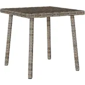 vidaXL Garten-Couchtisch Rechteckig Grau 40x40x37 cm Poly Rattan