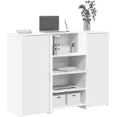 vidaXL Empfangstheke Weiß 135x50x103,5 cm Holzwerkstoff