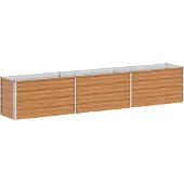 vidaXL Hochbeet Hellbraun 240 x 40 x 45 cm Verzinkter Stahl