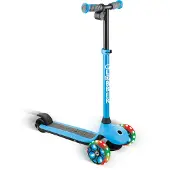Globber ONE K E-MOTION 4 PLUS – E-Scooter, Lithium-Batterie, 80 W Motor, 125/90 mm, 3-rädrig, LED-Rollen, hellblau