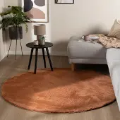 NATURL. Flauschiger Teppich Rund - Cozy Terra Ø 120cm