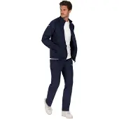 Trigema Jogginganzug "Freizeitanzug-Set", Herren, Gr. L, blau (navy), Single Jersey, 100% Baumwolle, Sportanzüge Jogginganzug