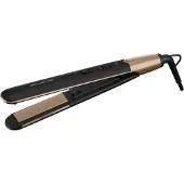 Rowenta SF4630 Express Shine Haarglätter, Arganöl-Infuser, Keramikplatten, Ioneneffekt, 8 Temperaturstufen, 2-in-1 Wickeln und Glätten, gesunde Haare, Schwarz/Gold