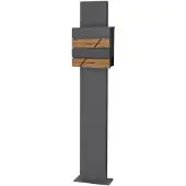 ML-Design Standbriefkasten mit Pfosten 170cm Zeitungsfach Anthrazit-Holzoptik