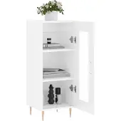 vidaXL Sideboard Hochglanz-Weiß 34,5x34x90 cm Holzwerkstoff
