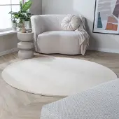 NATURL. Waschbarer Teppich Rund - Vivid Beige Ø 100 cm
