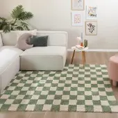 FRAAI Retro Teppich - Gambit Grün Weiß 160x230 cm