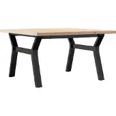 vidaXL Couchtisch Y-Gestell 80x80x45,5cm Massivholz Kiefer & Stahl