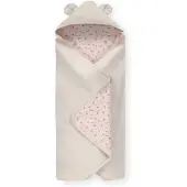 Hauck Babydecke "Baby Einschlagdecke, Snuggle N Dream beige bloom", beige (beige bloom), B:80cm L:80cm, Baumwolle, Wohndecken, Babydecke, mit Kapuze