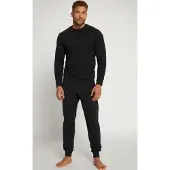 JP 1880 Langer Schlafanzug in schwarz | Gr.: 3XL
