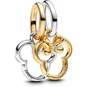 Pandora Disney Gold coloured Mickey and Minnie Mouse Charm 763650C01