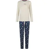 Happy Shorts Pyjama in Beige/ Dunkelblau - S