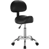 Vevor Sattelhocker Rollhocker 204 kg belastbarer höhenverstellbarer (84-100 cm) Drehhocker Arbeitshocker mit Rückenlehne