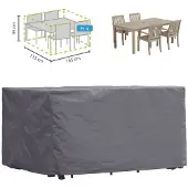 Perel Outdoor-Abdeckung für Garten-Set, grau, rechteckig, 165 cm x 135 cm x 95 cm
