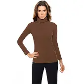 HEINE Rollkragenshirt "Rollkragen-Shirt", Damen, Gr. 34, braun, 95% Baumwolle, 5% Elasthan, unifarben, Shirts Rollkragenshirt