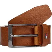 Tommy Hilfiger Ledergürtel "LAYTON 3.5 cm breit" Metallpatch, Einfachdornschließe