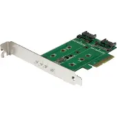 StarTech.com .com 3 Port M.2 SSD (NGFF) Adapterkarte - 1x PCIe (NVMe) M.2, 2x SATA III M.2 - PCIe 3.0, PCIe, M.2, SATA, Full-height / Low-profile, PCIe 3.0, 50000 h, CE, FCC, TAA, REACH