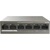 Tenda TEF1106P-4-63W, 10,100 Mbit/s, 10/100, IEEE 802.3, IEEE 802.3af, IEEE 802.3at, IEEE 802.3u, IEEE 802.3x, Cat5, Cat5e, Schwarz, Link, Leistung