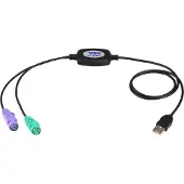 Aten PS/2 auf USB Adapter (90 cm), 0,9 m, 2x 6-p Mini-DIN, USB A, Männlich, Weiblich, Schwarz