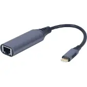 24hShop A-USB3C-LAN-01, USB 3.2 Gen 1 (3.1 Gen 1) Type-C, 10,100,1000 Mbit/s, IEEE 802.1Q, IEEE 802.1p, IEEE 802.3az, IEEE 802.3x, Schwarz, Grau, RJ-45, Metall