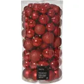 Décoris Weihnachtskugeln Mix 100 Stück Weihnachten rot de (rood)