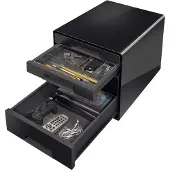 Leitz Schubladenbox WOW CUBE 5213, 4 Schübe, DIN A4, Polystyrol, schwarz