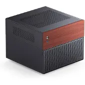 Jonsbo N4 Black, Micro Tower, PC, Schwarz, ITX, micro ATX, Stahl, Holz, Gaming