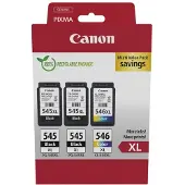 Canon PG-545XL x2/CL-546XL Triple Pack, Hohe (XL-) Ausbeute, Schwarz, Cyan, Magenta, Gelb, 15 ml, 13 ml, 3 Stück(e), Multipack