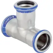 Geberit T-Stück Mapress Edelstahl, Ø22mm, gleich, Pressmuffen, Edelstahl 1.4401, CIIR-Dichtung, 1 Stk.