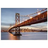 Komar Fototapete "Bay Bridge - Größe 368 x 254 cm" bedruckt glatt Wohnzimmer, Schlafzimmer