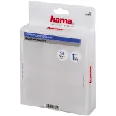 Hama CD/DVD Protective Sleeves, Pack of 50, 50 Disks, Transparent
