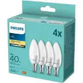 Philips LED Lampe E14 4er Set Kerzenform 40W 2700K