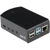 Joy-It Aluminiumgehäuse für Raspberry Pi 4 B (schwarz, für Raspberry Pi 4 B)