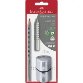 Faber-Castell - Graphite pencil Jumbo Grip set - Silver BC (111996)