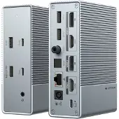 Targus HDG215-EUZ, USB 3.2 Gen 2 (3.1 Gen 2) Type-C, 100 W, 10,100,1000 Mbit/s, Silber, 60 Hz, 3.5mm, DisplayPort, HDMI, RJ-45, USB 3.2 Gen 2 (3.1 Gen 2) Type-A, USB 3.2 Gen 2 (3.1 Gen 2) Type-C