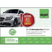 Sigel Pkw Fahrtenbuch , A6 quer, 40 Blatt für ca. jeweils 430 Fahrten, 2 Stck + 1 GRATIS